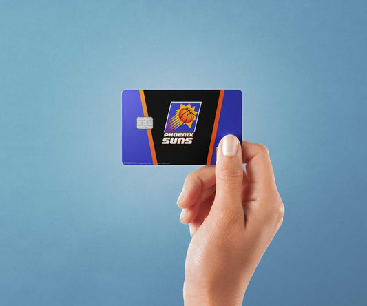 Watercolor phoenix suns away warmups hardwood classics design | credit card sticker | small chip | credit card skin for nursery and home wall decor.