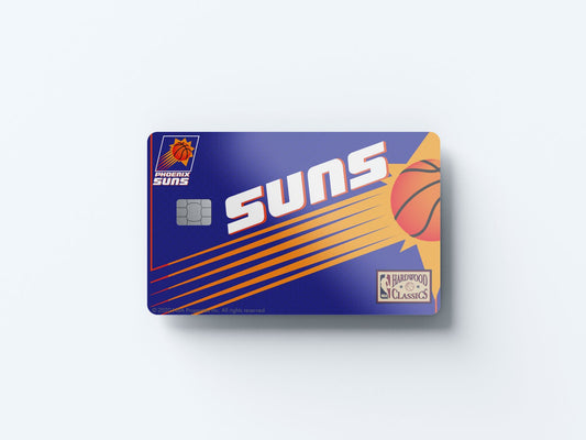 Watercolor phoenix suns home hardwood classics design | credit card sticker | small chip | credit card skin for nursery and home wall decor.