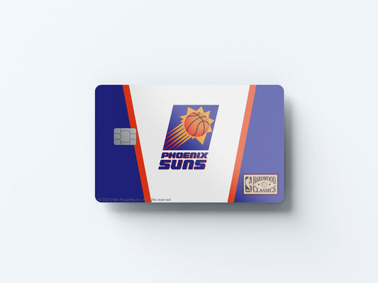 Watercolor phoenix suns home warmups hardwood classics design | credit card sticker | small chip | credit card skin for nursery and home wall decor.