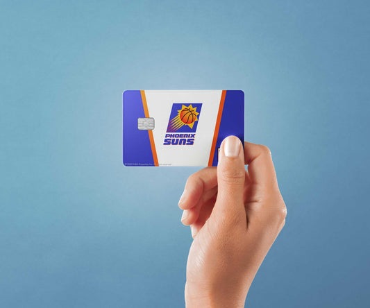 Watercolor phoenix suns home warmups hardwood classics design | credit card sticker | small chip | credit card skin for nursery and home wall decor.