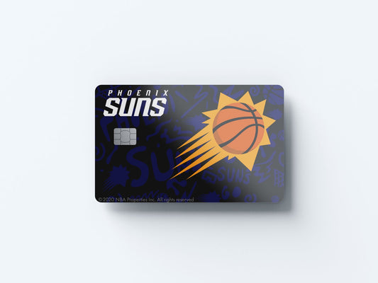 Watercolor phoenix suns team mural design | credit card sticker | small chip | credit card skin for nursery and home wall decor.