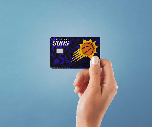 Watercolor phoenix suns team mural design | credit card sticker | small chip | credit card skin for nursery and home wall decor.