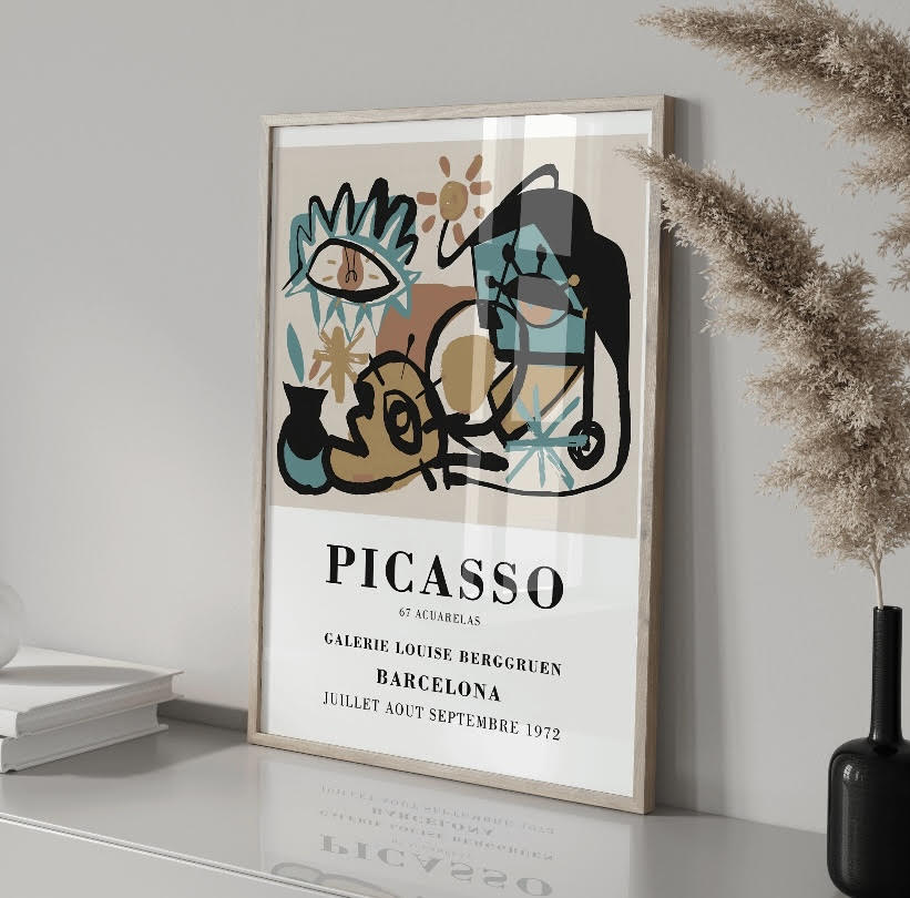 Abstract Art Print Inspired by Picasso's Barcelona