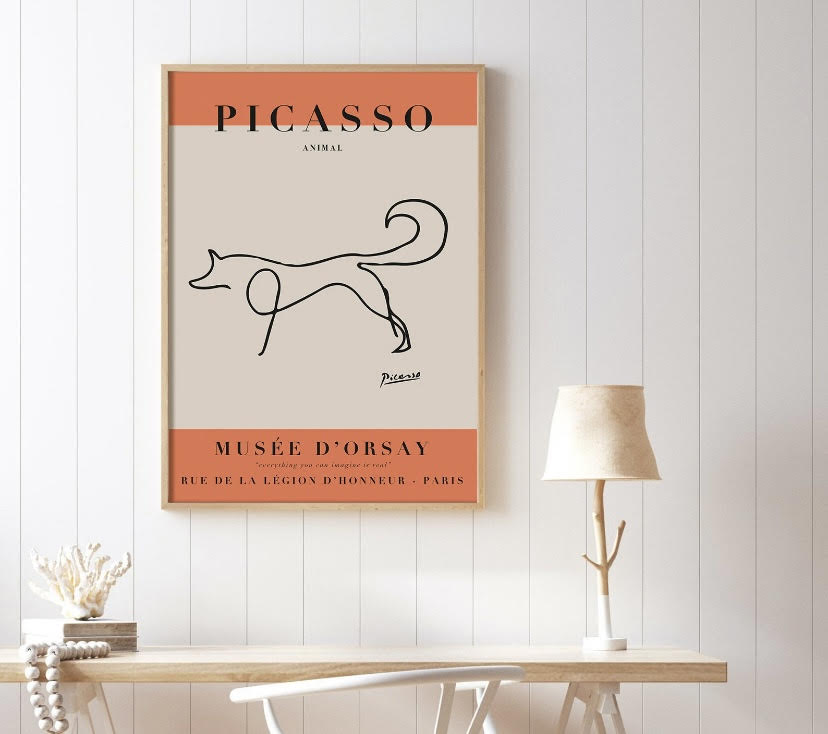 Orange Fox Print by Picasso