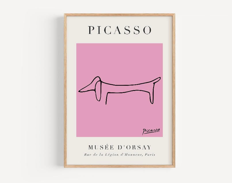Pink Canine Artwork by Pablo Picasso
