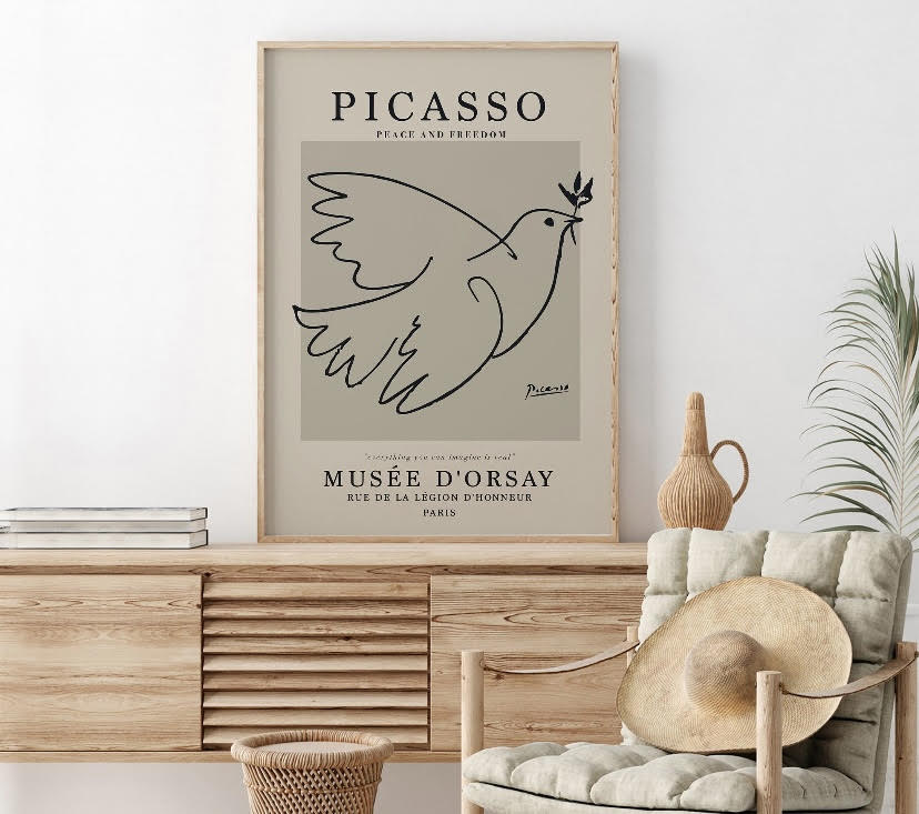 Set of 3 Picasso Posters | Iconic Artist Wall Art | Grey Picasso Print Collection