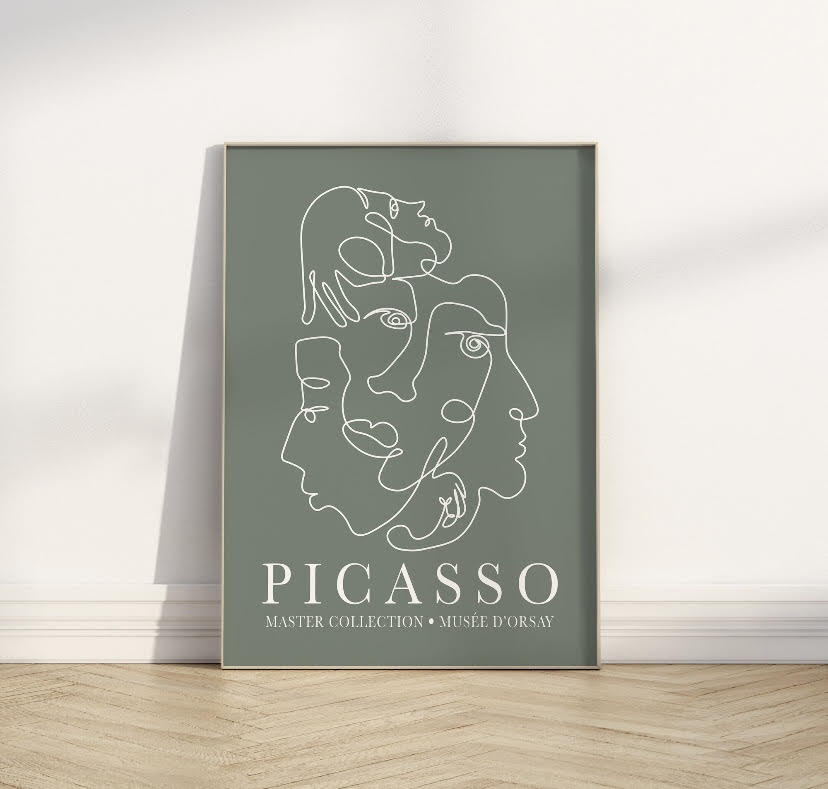 Set of Two Abstract Face Prints Inspired by Picasso at Musée d'Orsay