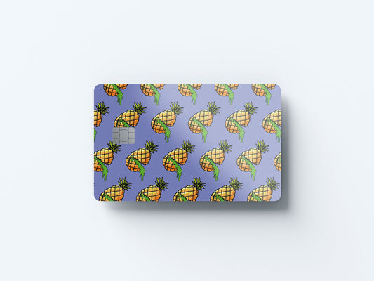Watercolor pineapples design | credit card sticker | small chip | credit card skin for nursery and home wall decor.