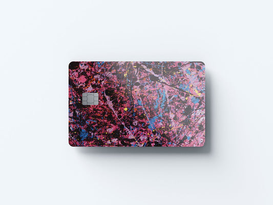 Watercolor pink abstract design | credit card sticker | small chip | credit card skin for nursery and home wall decor.