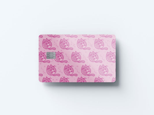 Watercolor pink cats design | credit card sticker | small chip | credit card skin for nursery and home wall decor.