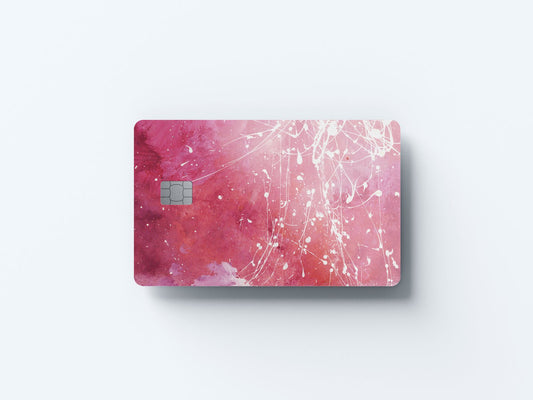Watercolor pink splash design | credit card sticker | small chip | credit card skin for nursery and home wall decor.