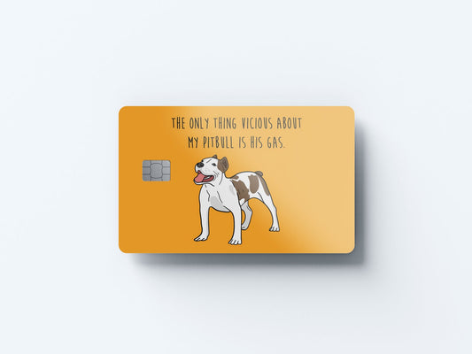 Watercolor pitbull gas design | credit card sticker | small chip | credit card skin for nursery and home wall decor.