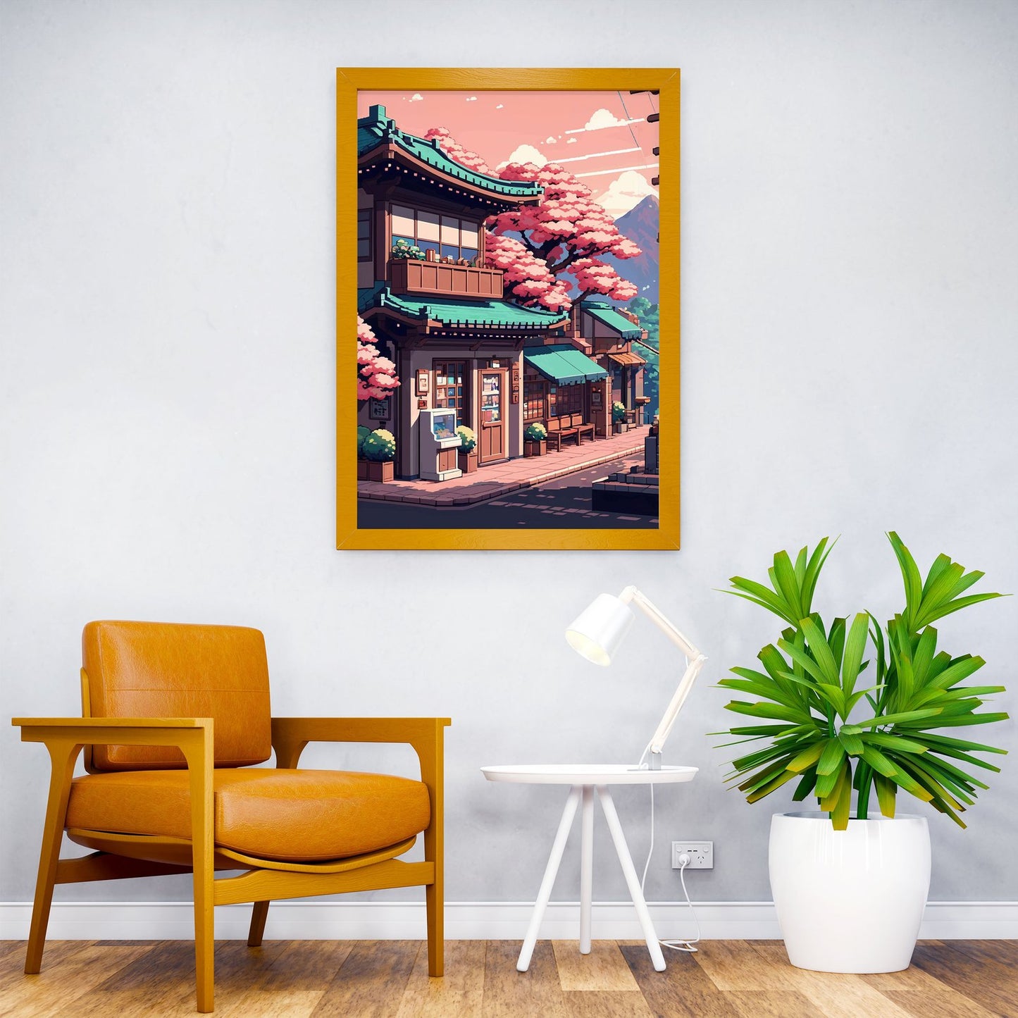 pixel calm sret Asian Style Poster | Wall Art for  Home & Office | High-Quality Print