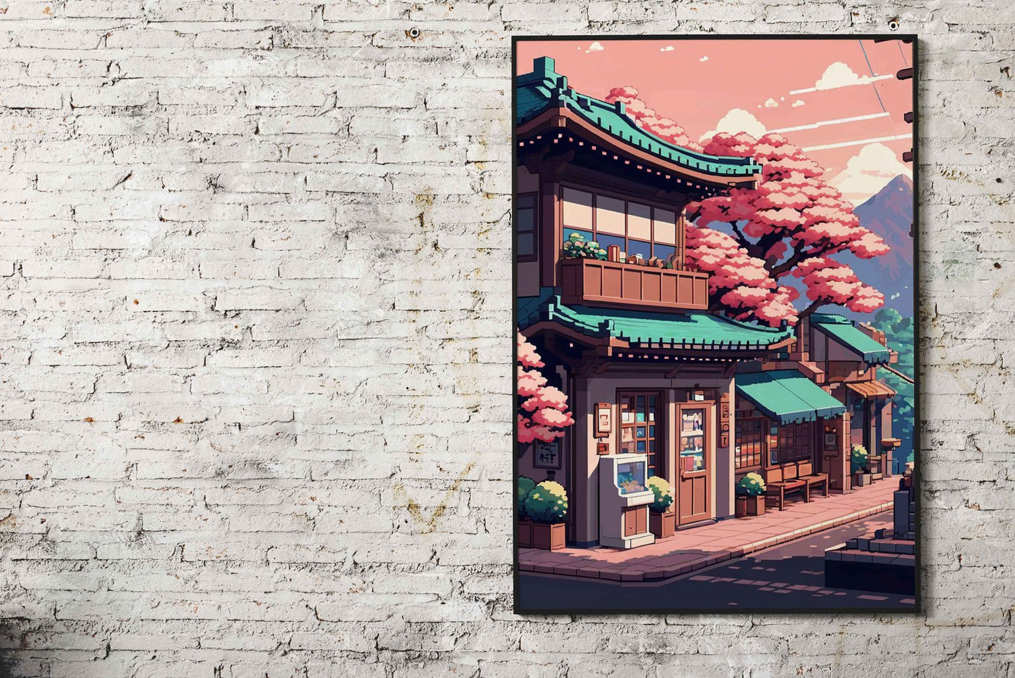 pixel calm sret Asian Style Poster | Wall Art for  Home & Office | High-Quality Print