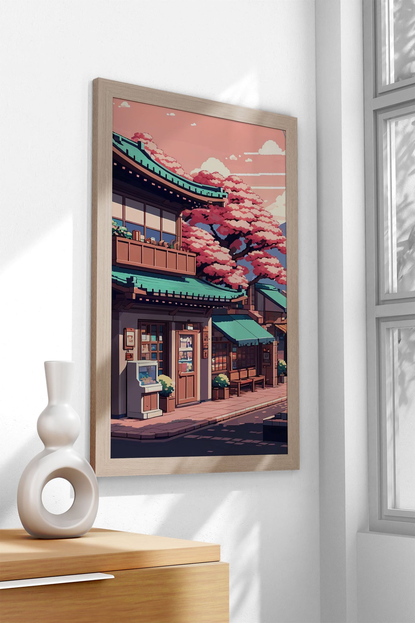pixel calm sret Asian Style Poster | Wall Art for  Home & Office | High-Quality Print