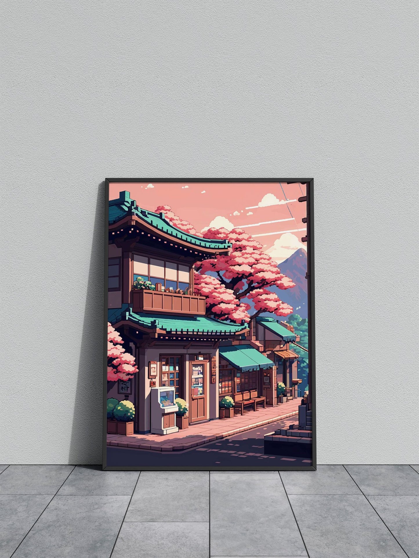 pixel calm sret Asian Style Poster | Wall Art for  Home & Office | High-Quality Print