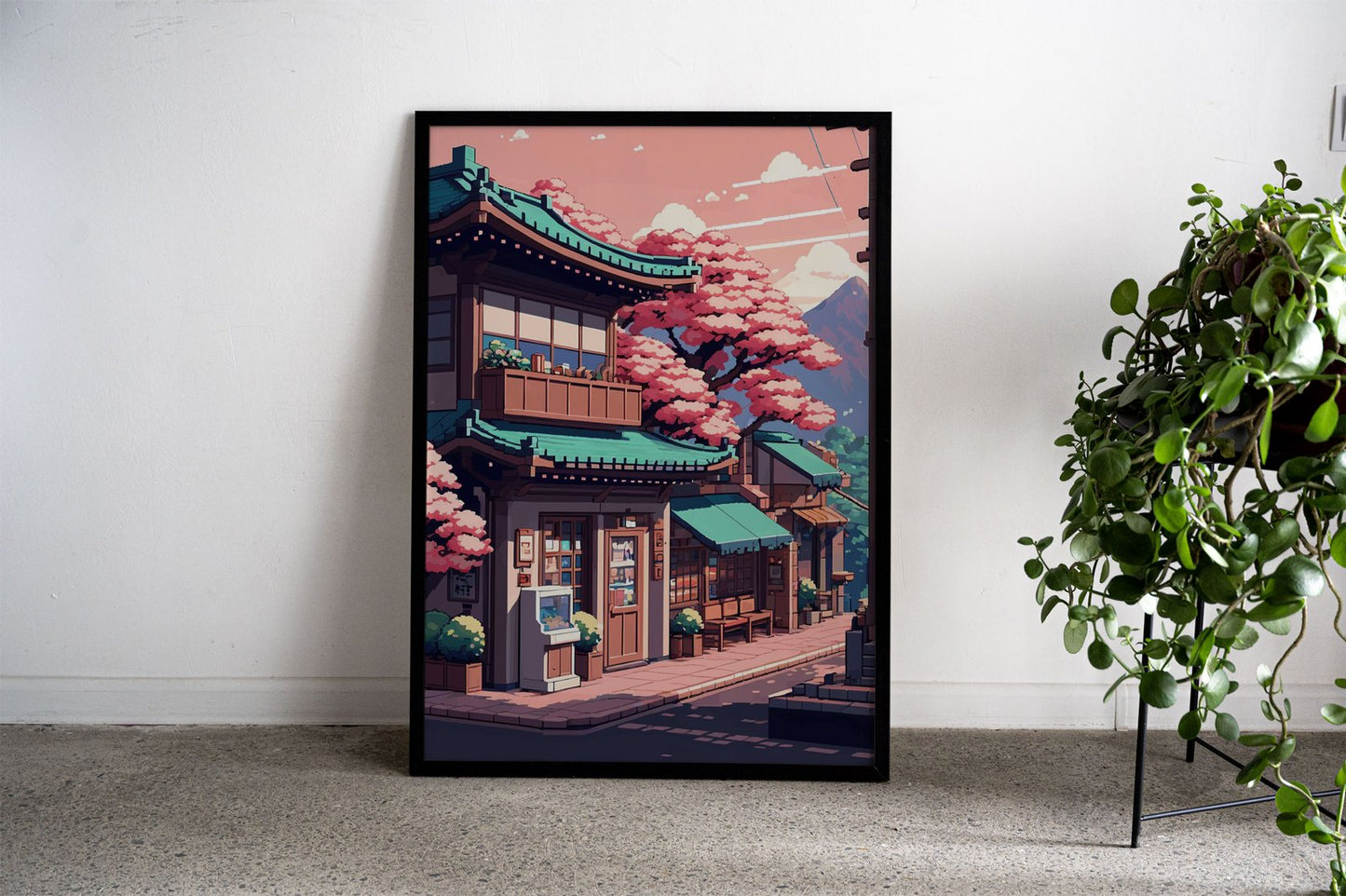 pixel calm sret Asian Style Poster | Wall Art for  Home & Office | High-Quality Print