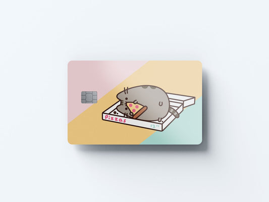 Watercolor pizza box design | credit card sticker | small chip | credit card skin for nursery and home wall decor.