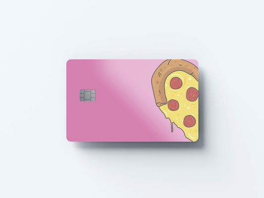 Watercolor pizza heart left design | credit card sticker | small chip | credit card skin for nursery and home wall decor.