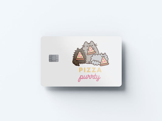 Watercolor pizza party design | credit card sticker | small chip | credit card skin for nursery and home wall decor.