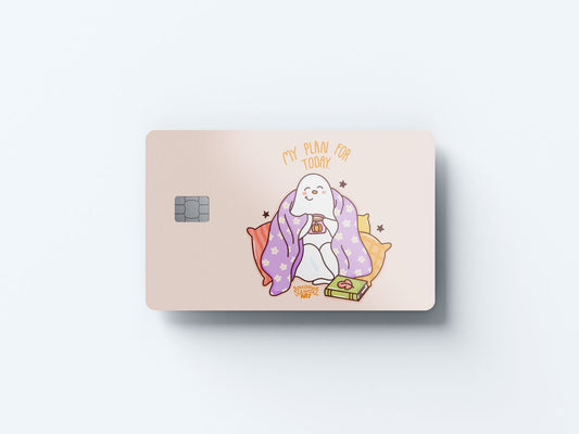 Watercolor plan of the day design | credit card sticker | small chip | credit card skin for nursery and home wall decor.