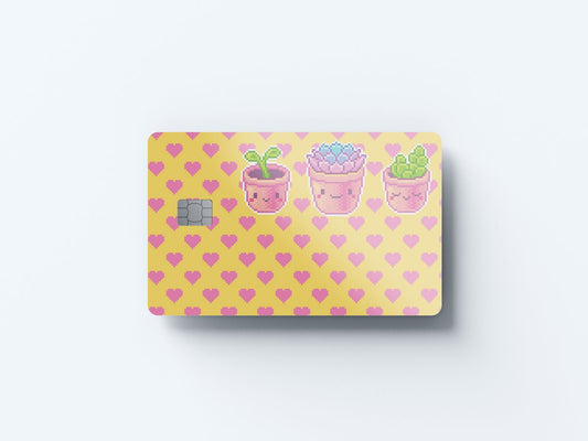 Watercolor plant love design | credit card sticker | small chip | credit card skin for nursery and home wall decor.