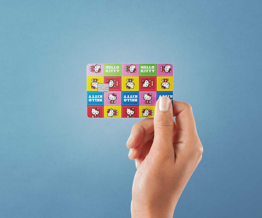 Watercolor playful design | credit card sticker | small chip | credit card skin for nursery and home wall decor.