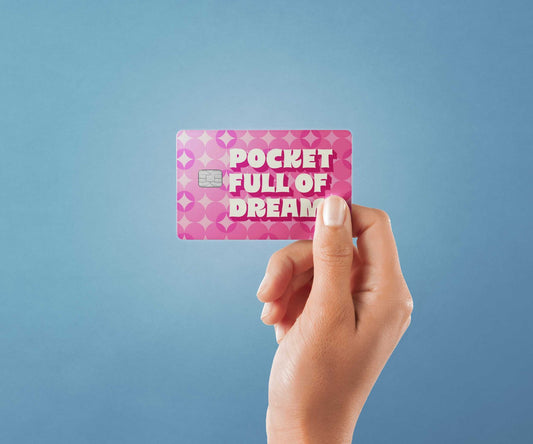 Watercolor pocket full of dreams design | credit card sticker | small chip | credit card skin for nursery and home wall decor.