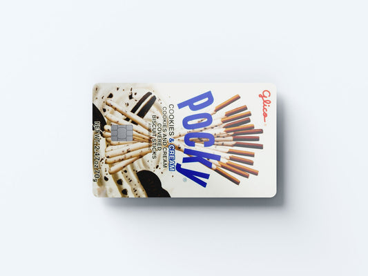 Watercolor pocky cookies and cream design | credit card sticker | small chip | credit card skin for nursery and home wall decor.