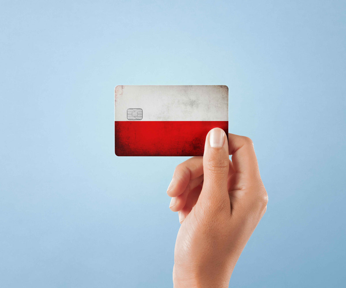 Poland Retro - Premium Vinyl Credit Card Skin Cover by Wonderwallsboutique