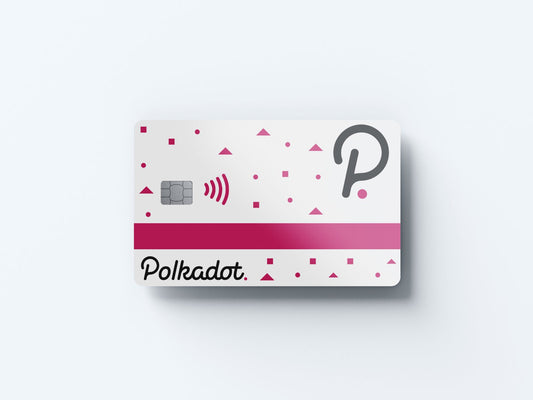 Watercolor polka dot card design | credit card sticker | small chip | credit card skin for nursery and home wall decor.