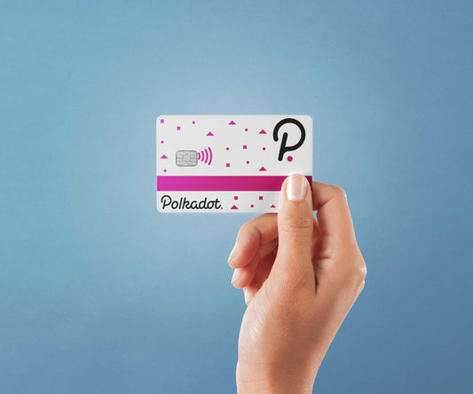 Watercolor polka dot card design | credit card sticker | small chip | credit card skin for nursery and home wall decor.
