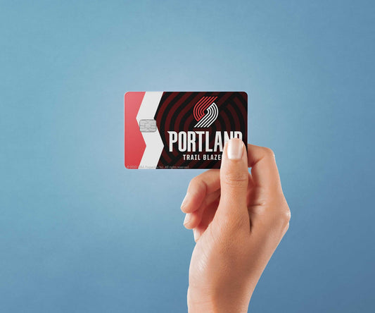 Watercolor portland trail blazers crossover design | credit card sticker | small chip | credit card skin for nursery and home wall decor.