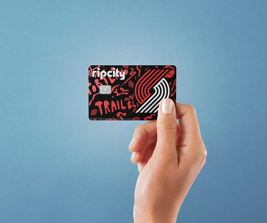 Watercolor portland trail blazers team mural design | credit card sticker | small chip | credit card skin for nursery and home wall decor.