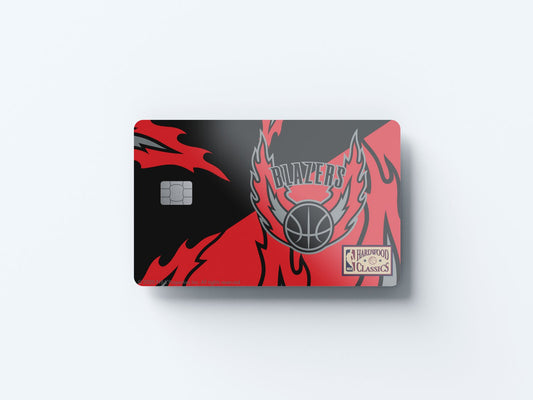 Watercolor portland trail blazers uptempo hardwood classics design | credit card sticker | small chip | credit card skin for nursery and home wall decor.