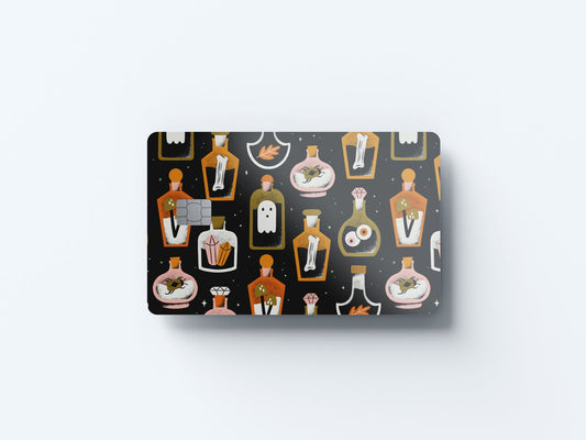 Watercolor potions design | credit card sticker | small chip | credit card skin for nursery and home wall decor.