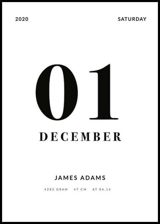 Born This Day Personal Poster