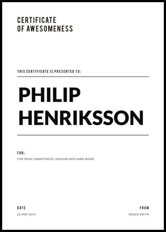 Certificate Personal Poster