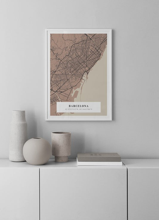 Map No1 Vintage Pink Personal Poster