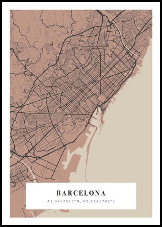 Map No1 Vintage Pink Personal Poster