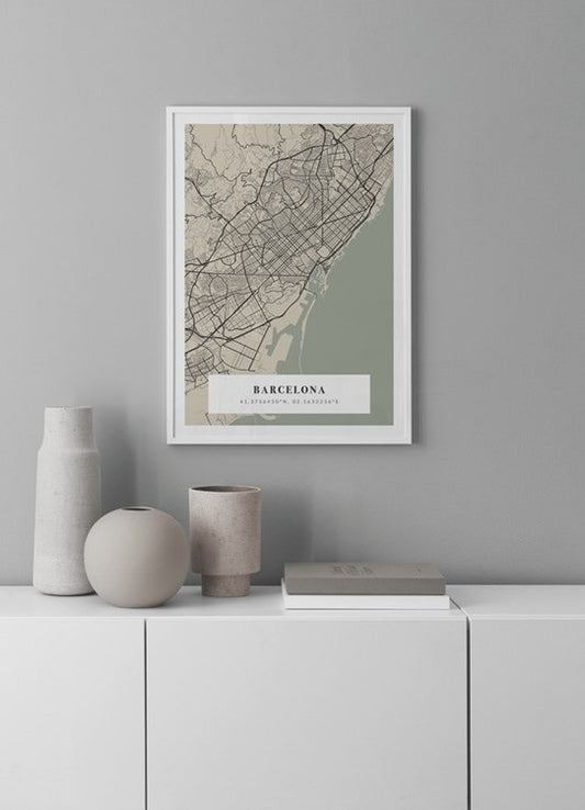 Map No1 Vintage Green Personal Poster