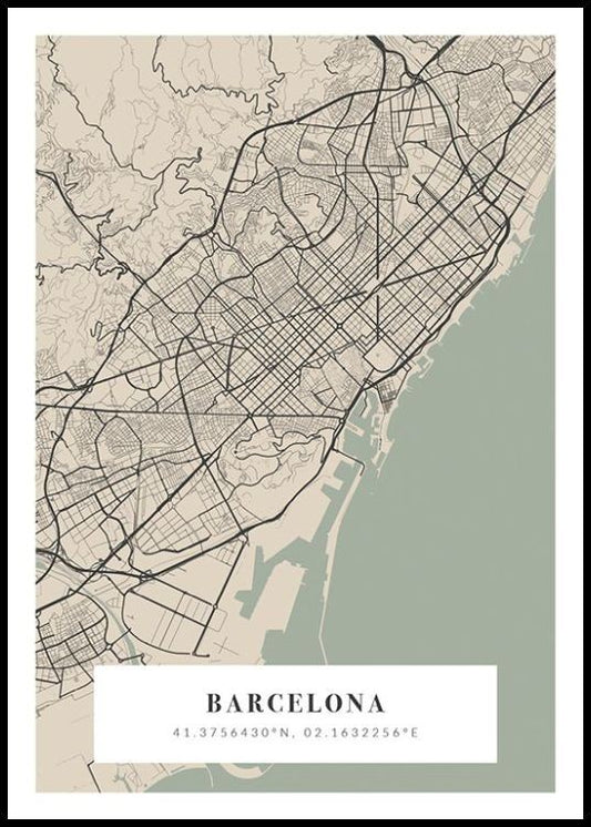 Map No1 Vintage Green Personal Poster