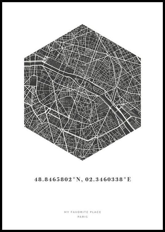 Hexagon Map Night Personal Poster