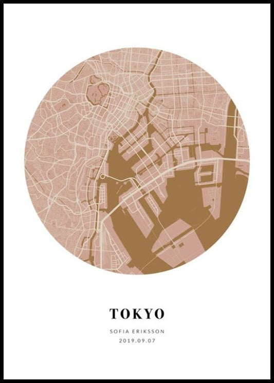 Globe Map Pink Mustard Personal Poster