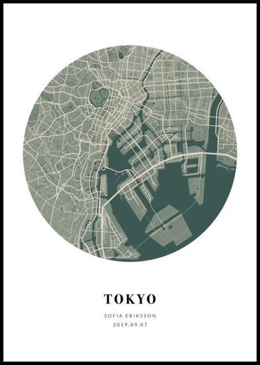 Watercolor globe map moss personal poster for nursery and home wall decor.