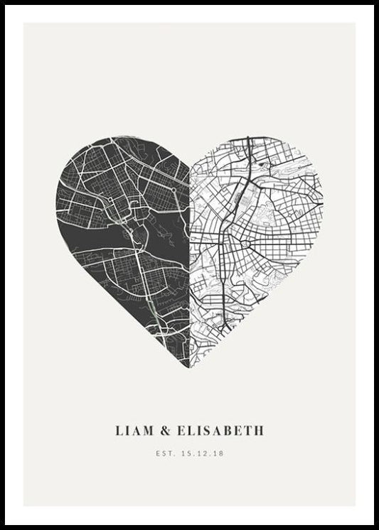 Love Map Night And Day Personal Poster