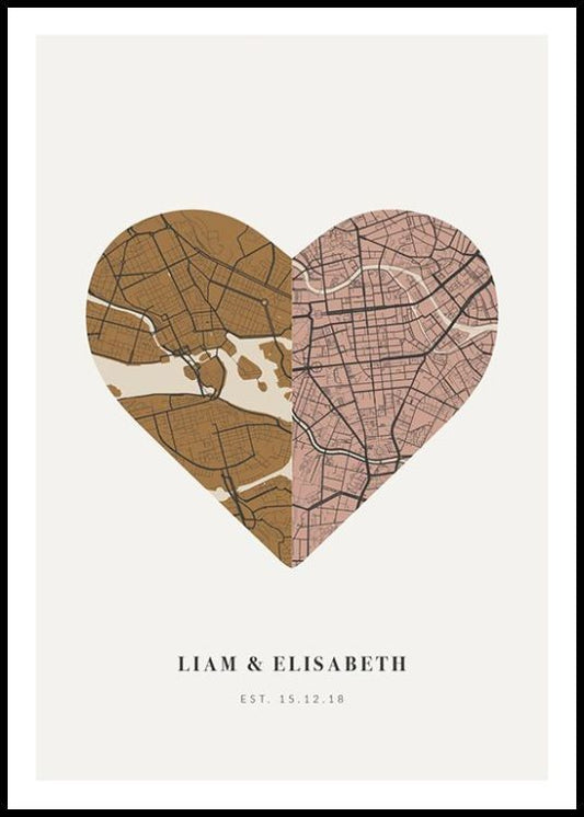 Love Map Vintage Personal Poster