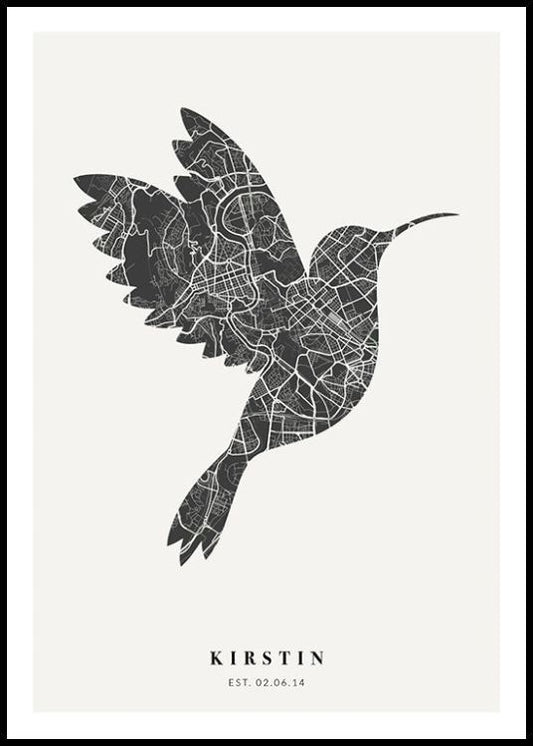 Bird Map Night Personal Poster