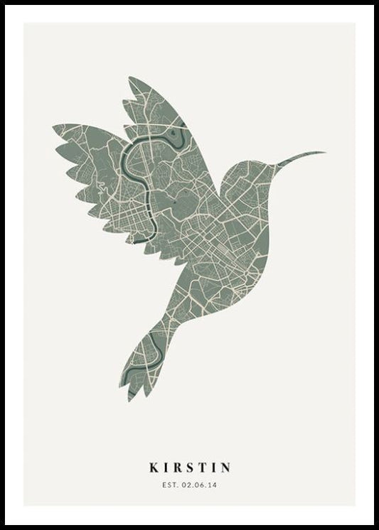 Bird Map Moss Personal Poster