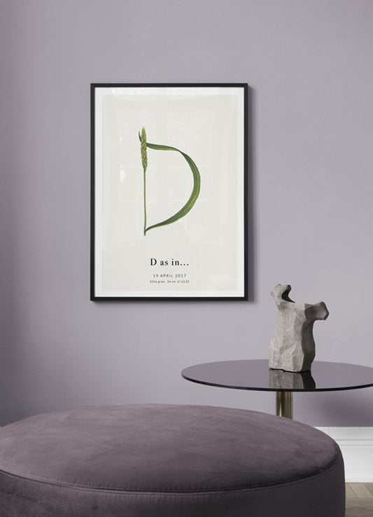 Botanic Letter D Personal Poster